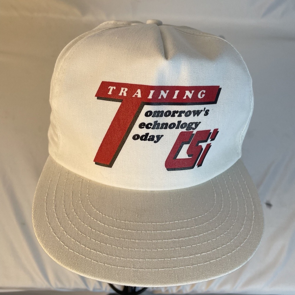 Vintage CSI training Tomorrow's Technology Today Hat Cap USA Made 1980s Strapbac